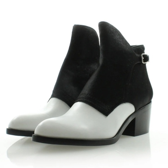Alexander Wang Shoes - Alexander Wang Black & White Calf-Hair Cara Boots